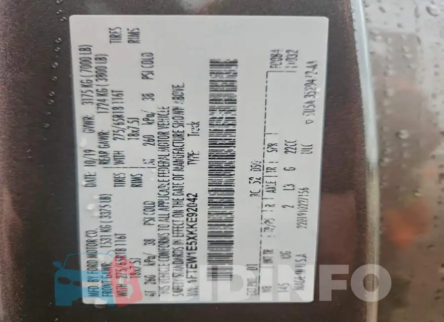 1FTEW1E5XKKE92042 Photo# 12