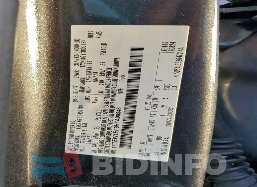 1FTEW1EF9HFA99546 Photo# 12