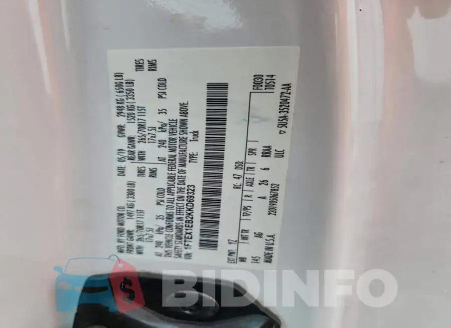 1FTEX1EB2KKD69323 Photo# 12