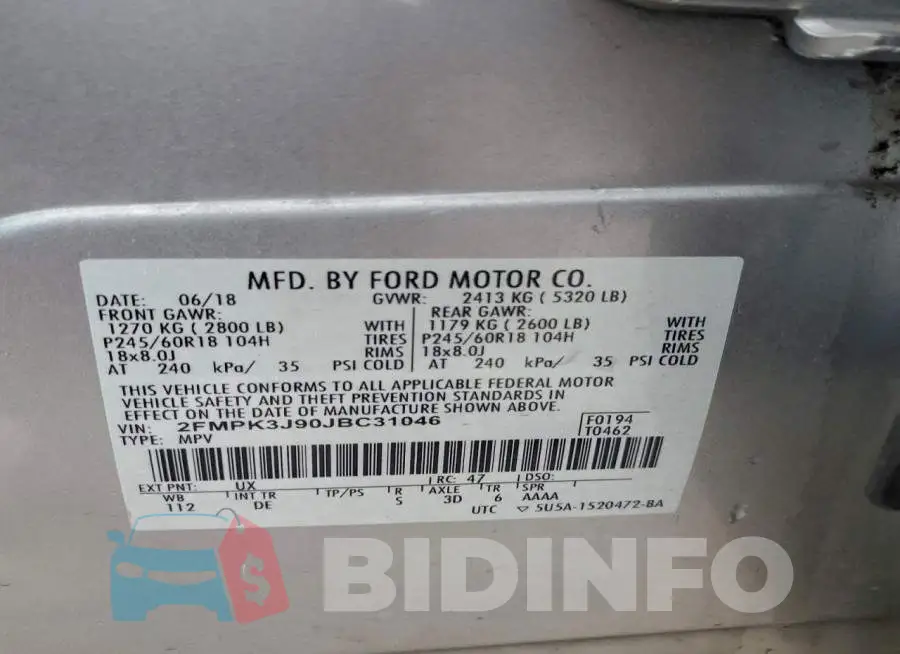 2FMPK3J90JBC31046 Photo# 14
