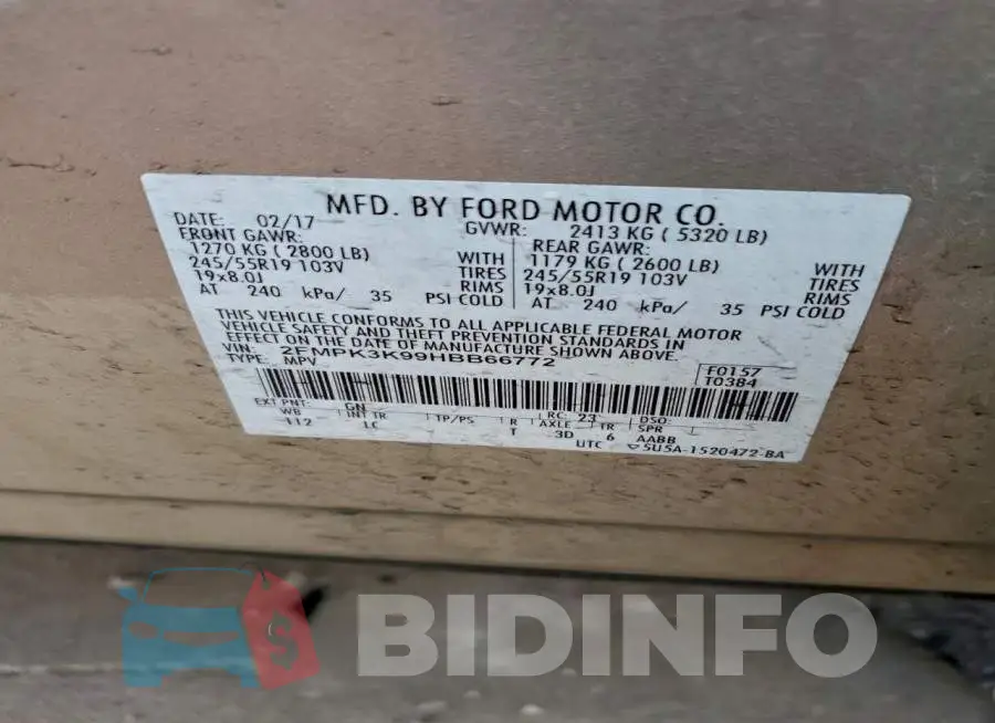 2FMPK3K99HBB66772 Photo# 13