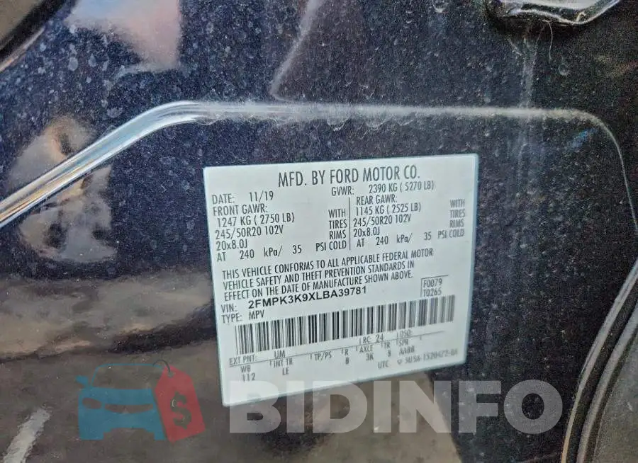 2FMPK3K9XLBA39781 Photo# 12