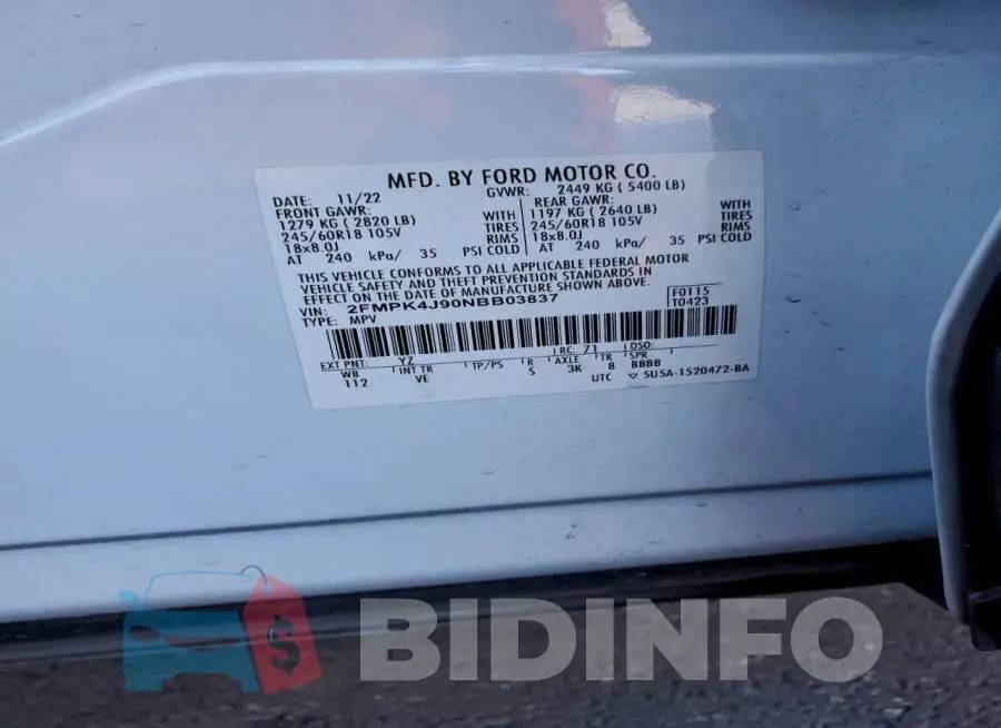 2FMPK4J90NBB03837 Photo# 12