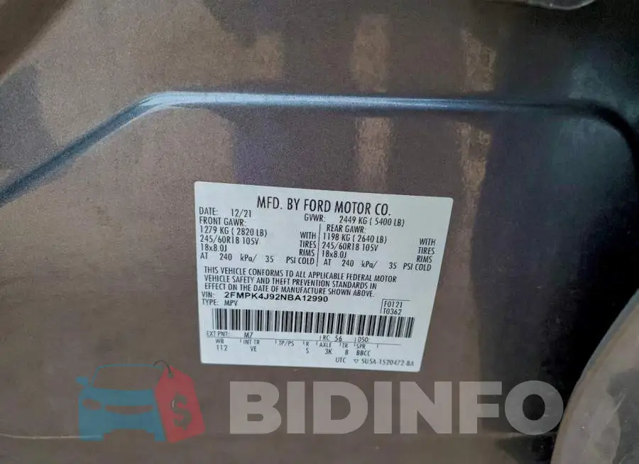 2FMPK4J92NBA12990 Photo# 14