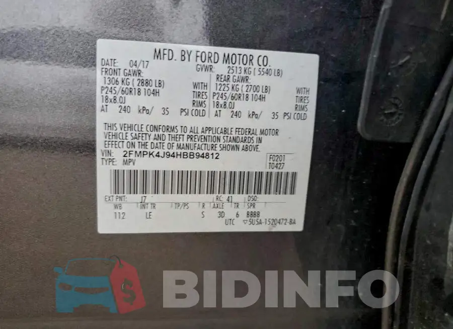 2FMPK4J94HBB94812 Photo# 13