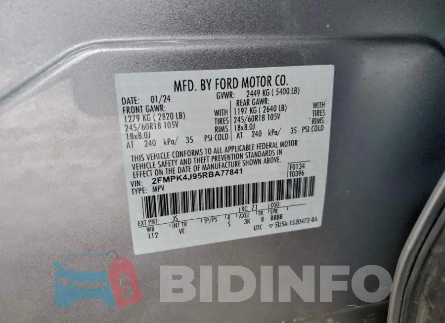 2FMPK4J95RBA77841 Photo# 14