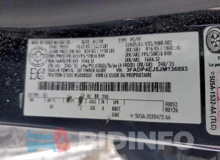 3FADP4EJ5JM136893 Photo# 12