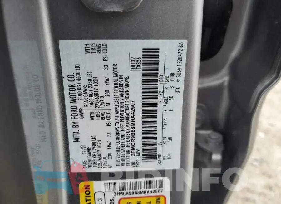 3FMCR9B68MRA42507 Photo# 14