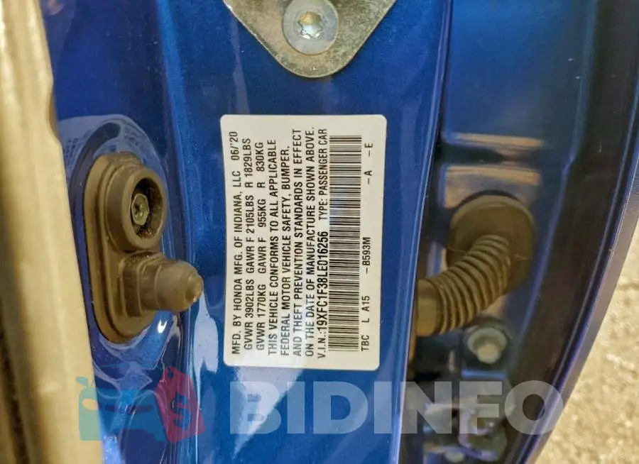 19XFC1F38LE016256 Photo# 12