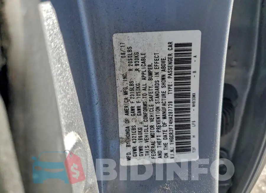 1HGCR2F74HA287739 Photo# 13