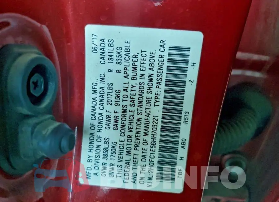 2HGFC1E56HH703221 Photo# 12