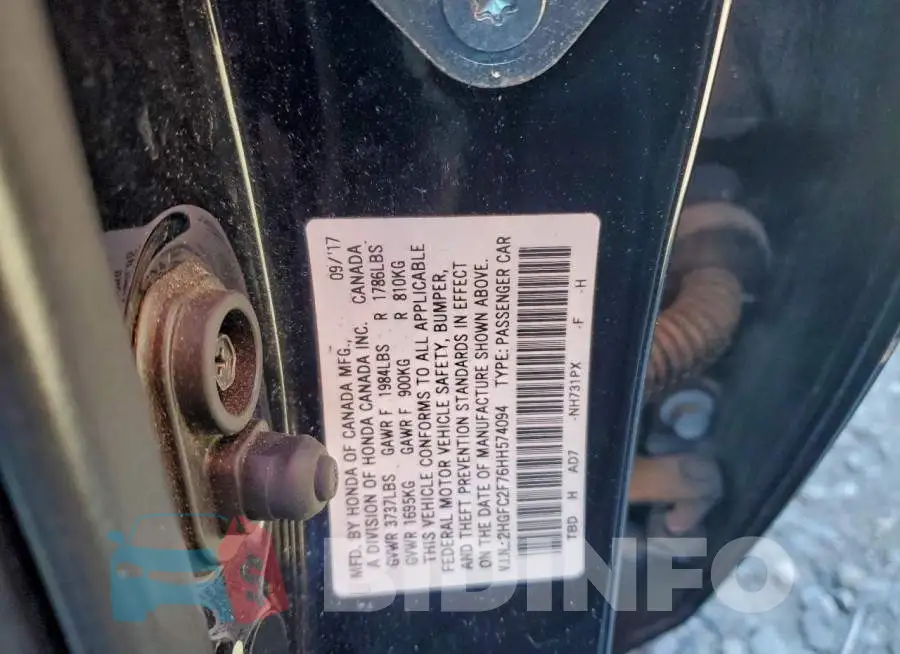 2HGFC2F76HH574094 Photo# 12