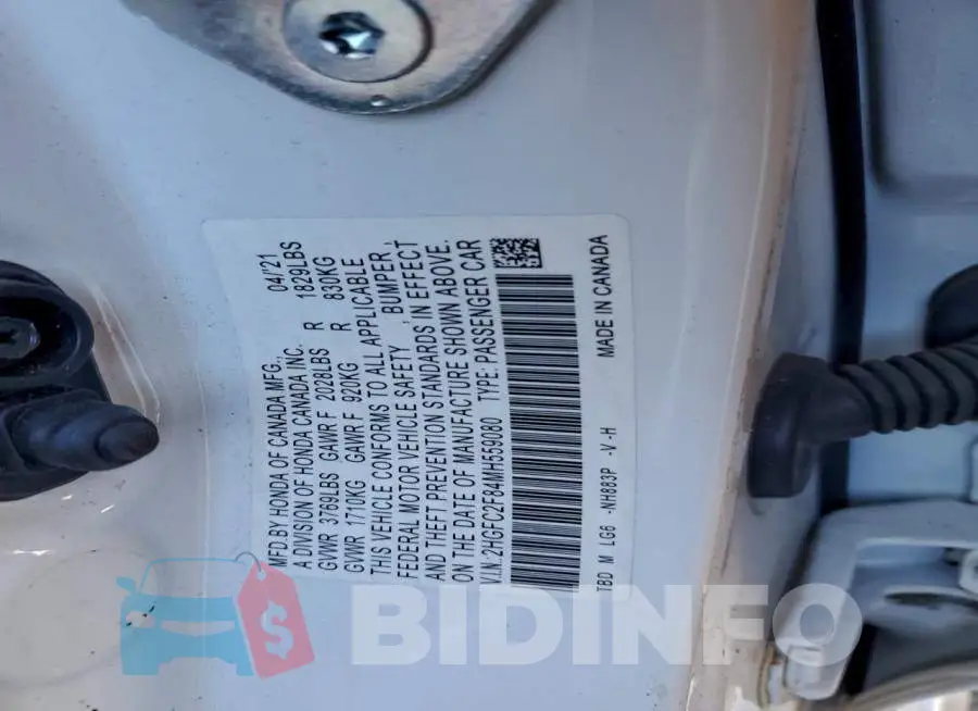 2HGFC2F84MH559080 Photo# 12