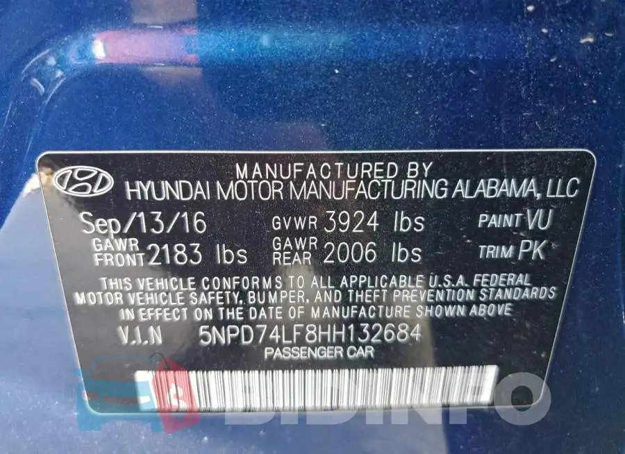 5NPD74LF8HH132684 Photo# 13