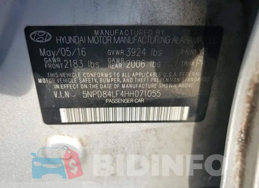 5NPD84LF4HH071055 Photo# 12
