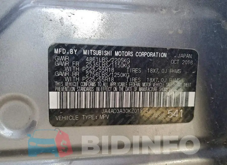 JA4AD3A30KZ019143 Photo# 12