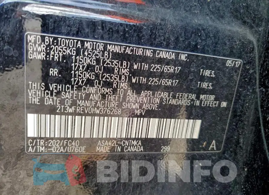 2T3WFREV0HW376268 Photo# 13