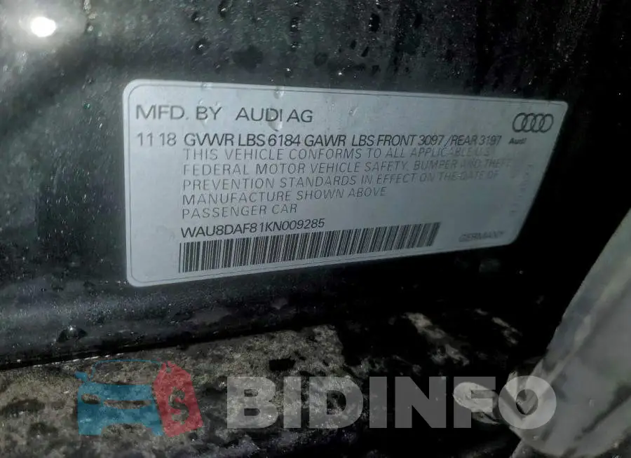 WAU8DAF81KN009285 Photo# 12