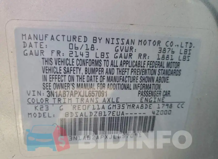 3N1AB7APXJL657091 Photo# 12
