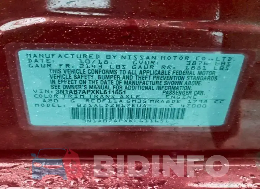 3N1AB7APXKL611651 Photo# 12