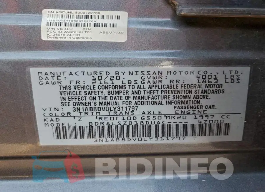 3N1AB8DV0LY311797 Photo# 12