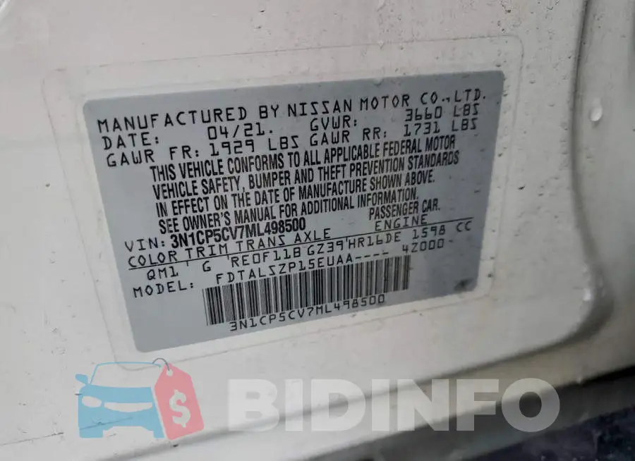 3N1CP5CV7ML498500 Photo# 13