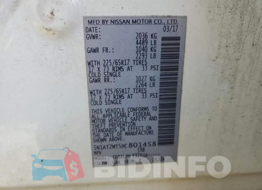 5N1AT2MT5HC801458 Photo# 12