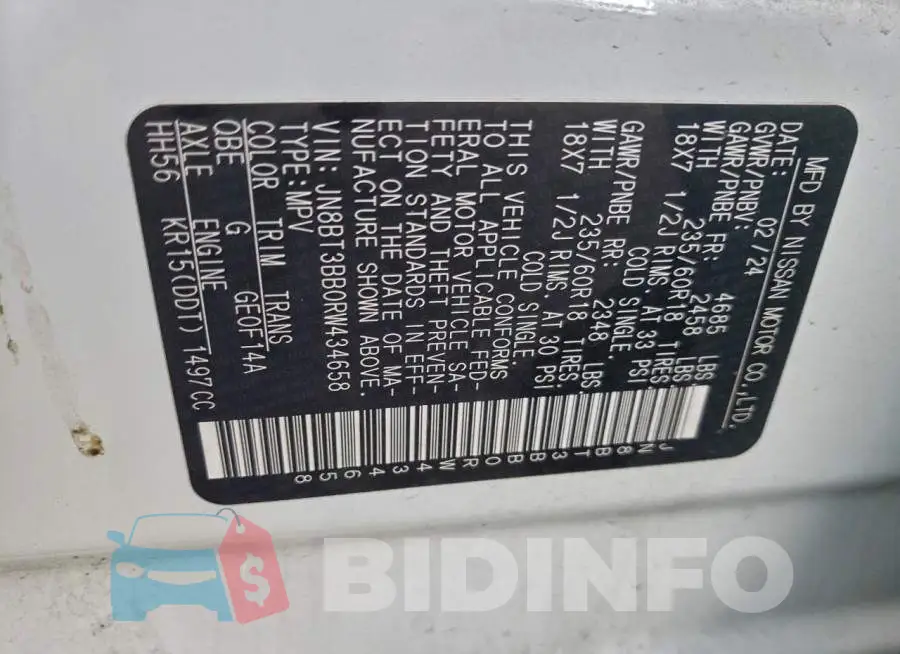 JN8BT3BB0RW434658 Photo# 12