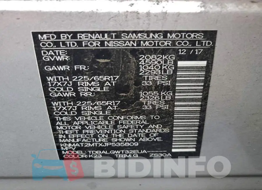 KNMAT2MTXJP535809 Photo# 13