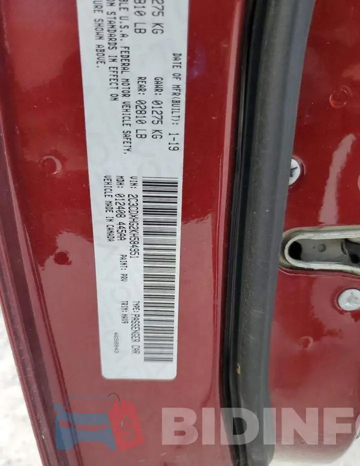 2C3CDXHG2KH584951 Photo# 13