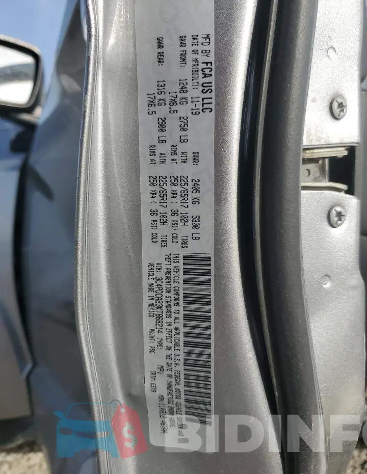 3C4PDCAB3KT868214 Photo# 12