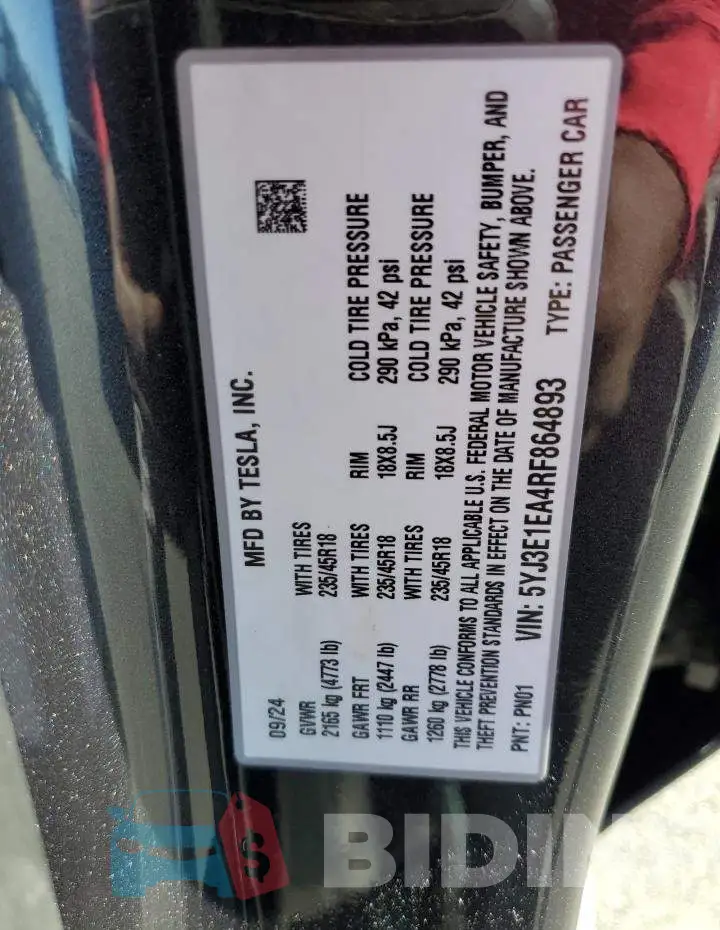 5YJ3E1EA4RF864893 Photo# 13