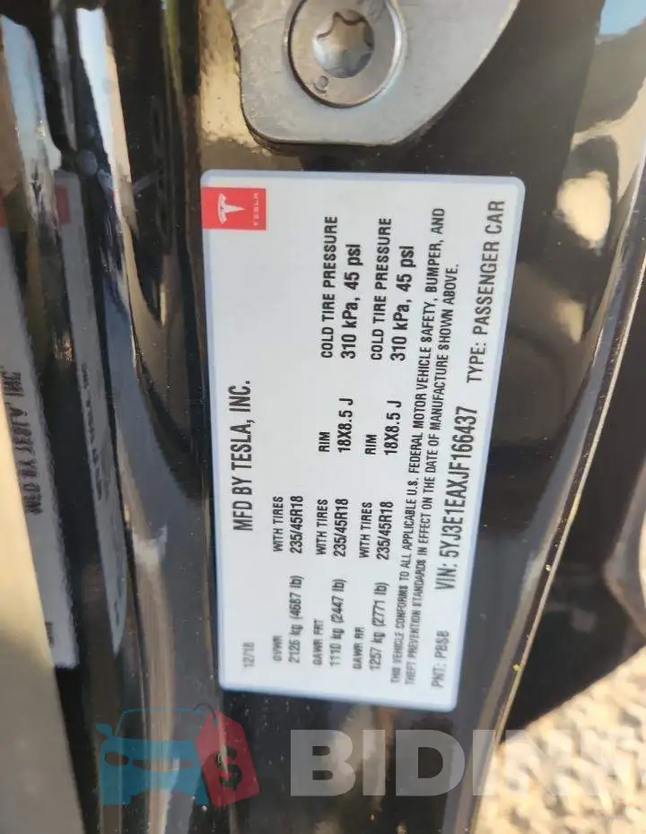 5YJ3E1EAXJF166437 Photo# 12