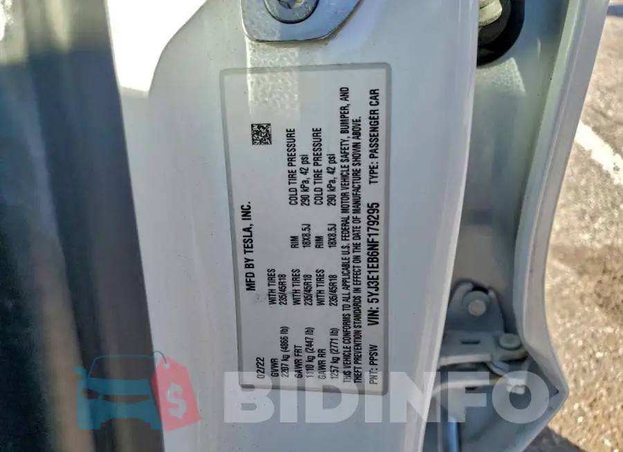5YJ3E1EB6NF179295 Photo# 12