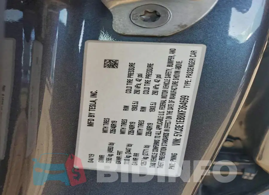 5YJ3E1EB8KF364699 Photo# 12