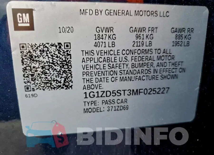 1G1ZD5ST3MF025227 Photo# 12