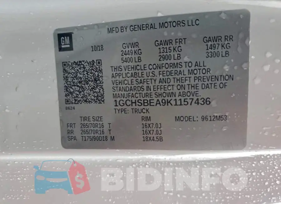 1GCHSBEA9K1157436 Photo# 12