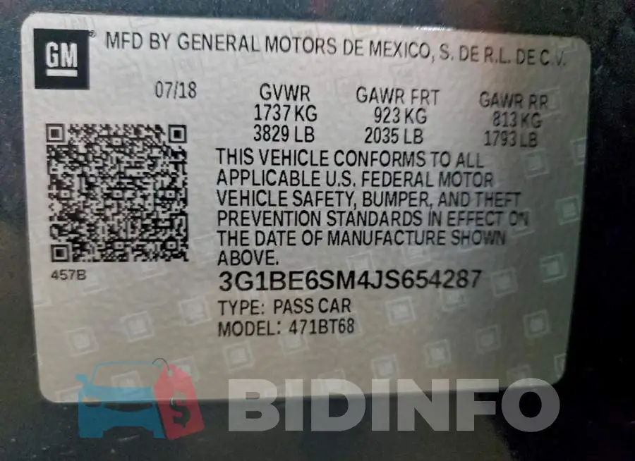 3G1BE6SM4JS654287 Photo# 13
