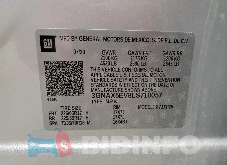 3GNAX5EV8LS710057 Photo# 12