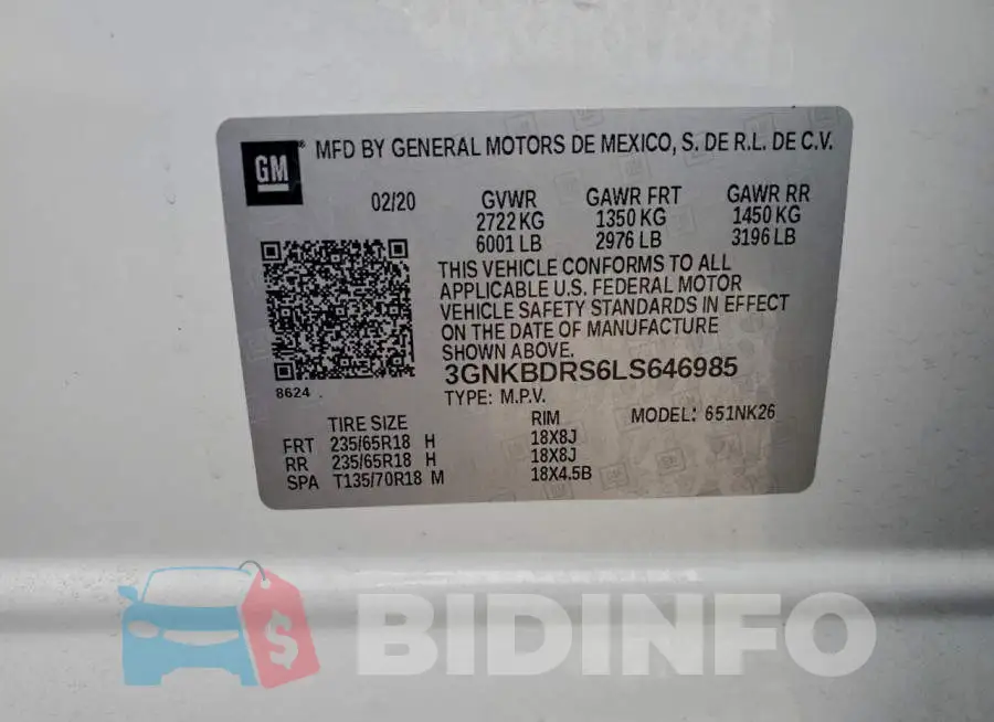 3GNKBDRS6LS646985 Photo# 13