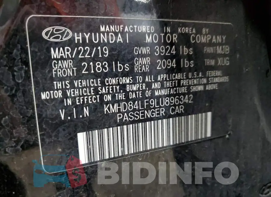KMHD84LF9LU896342 Photo# 13