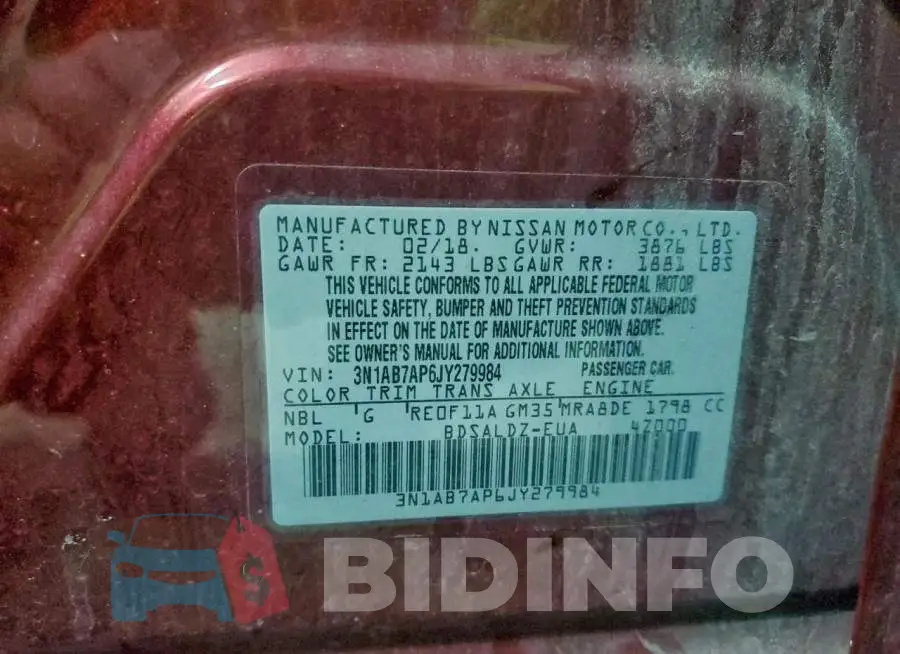 3N1AB7AP6JY279984 Photo# 13