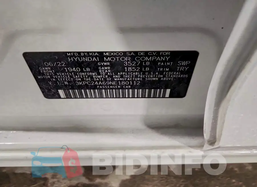 3KPC24A69NE180112 Photo# 12