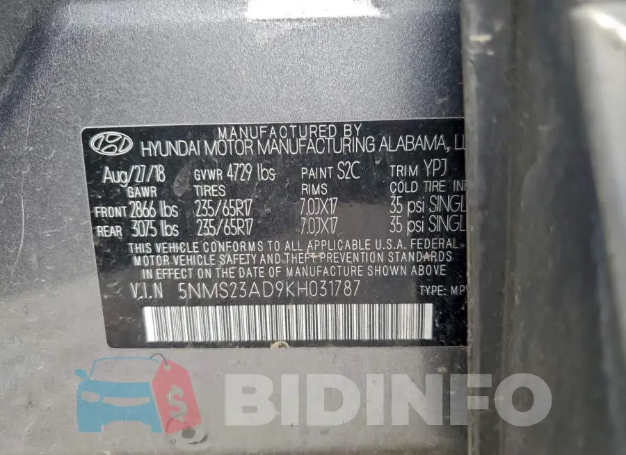 5NMS23AD9KH031787 Photo# 13