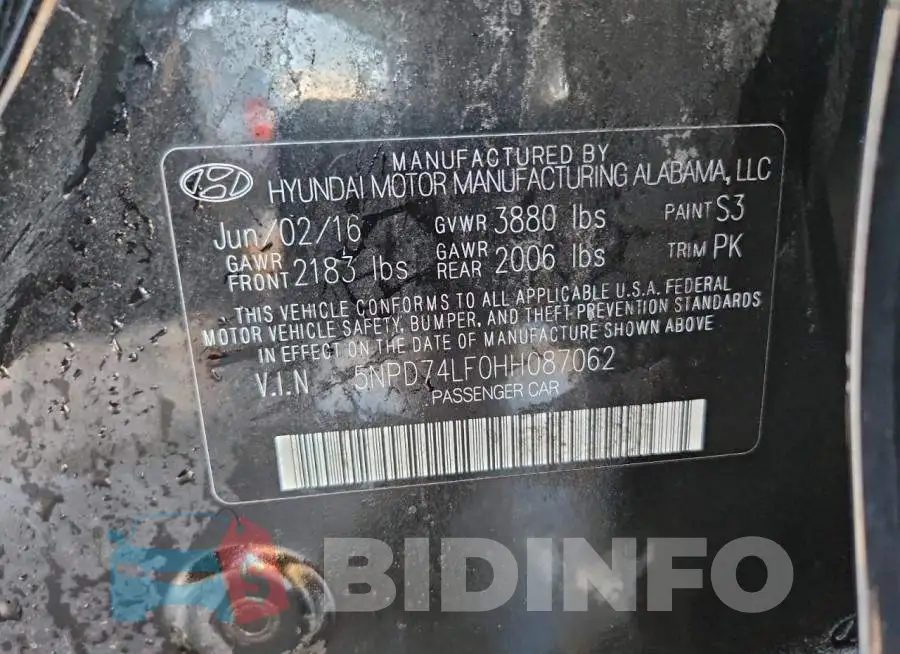5NPD74LF0HH087062 Photo# 12