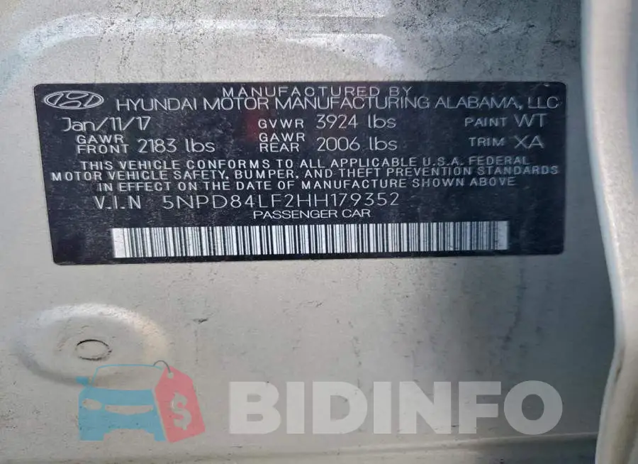 5NPD84LF2HH179352 Photo# 12