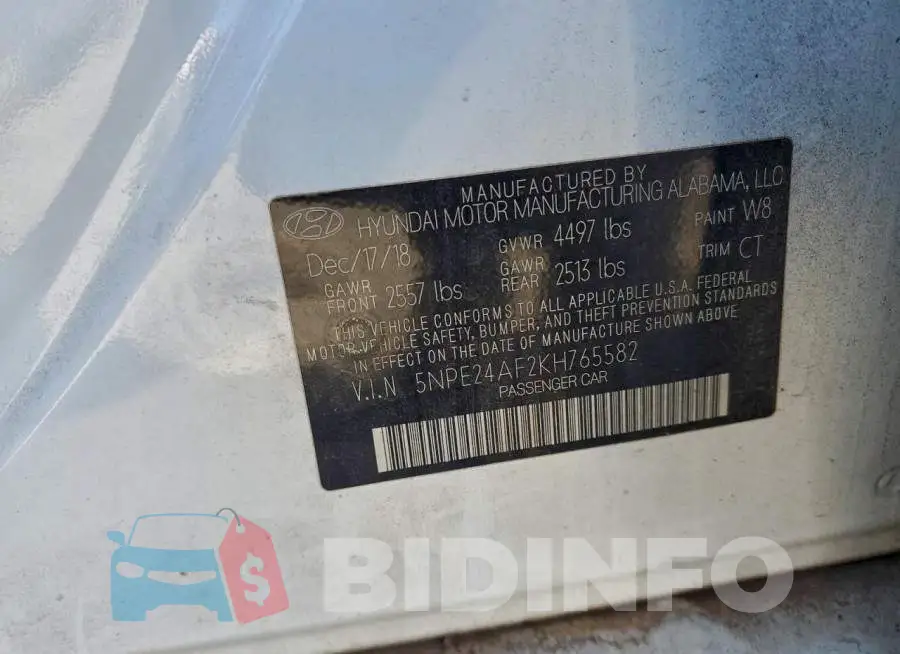 5NPE24AF2KH765582 Photo# 12