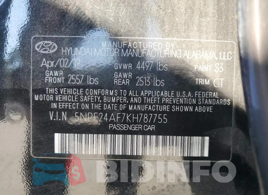 5NPE24AF7KH787755 Photo# 12