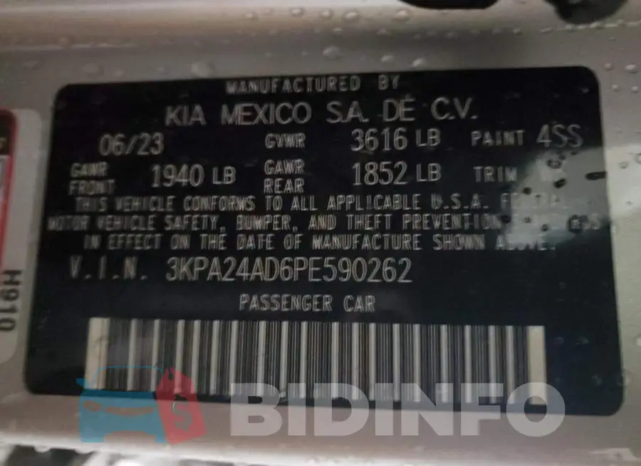 3KPA24AD6PE590262 Photo# 13