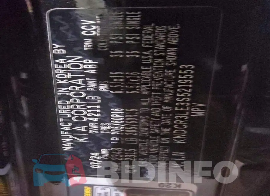 KNDCR3LE3S5219553 Photo# 14
